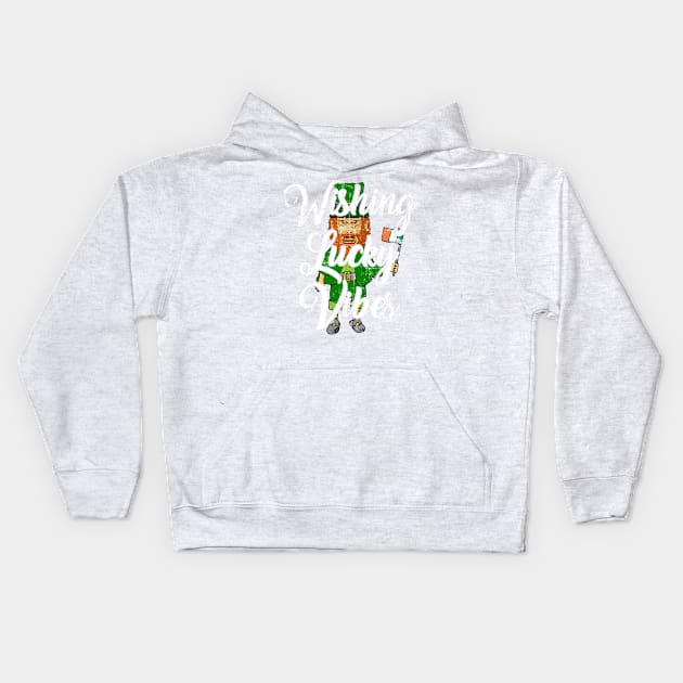 Scary Leprechaun Wishing Lucky Vibes Kids Hoodie by Swagazon